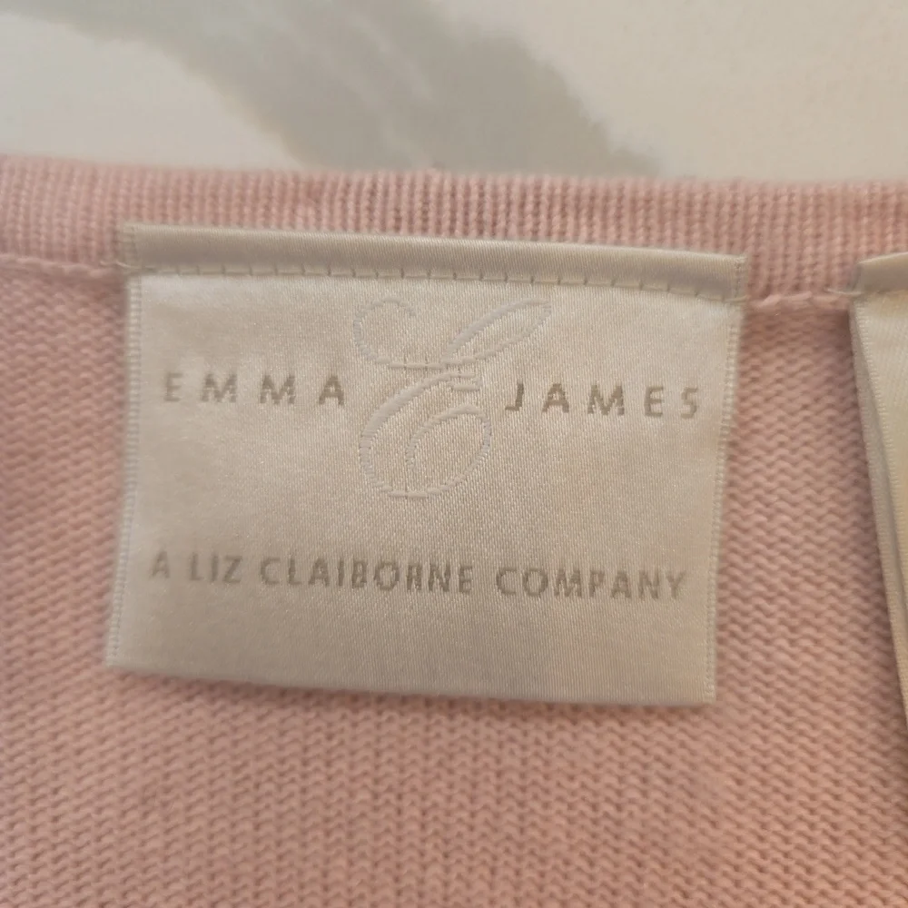 Silk Cashmere Beaded Baby Pink Pullover Knit Sweater Womens Size Small - Picture 8 of 9